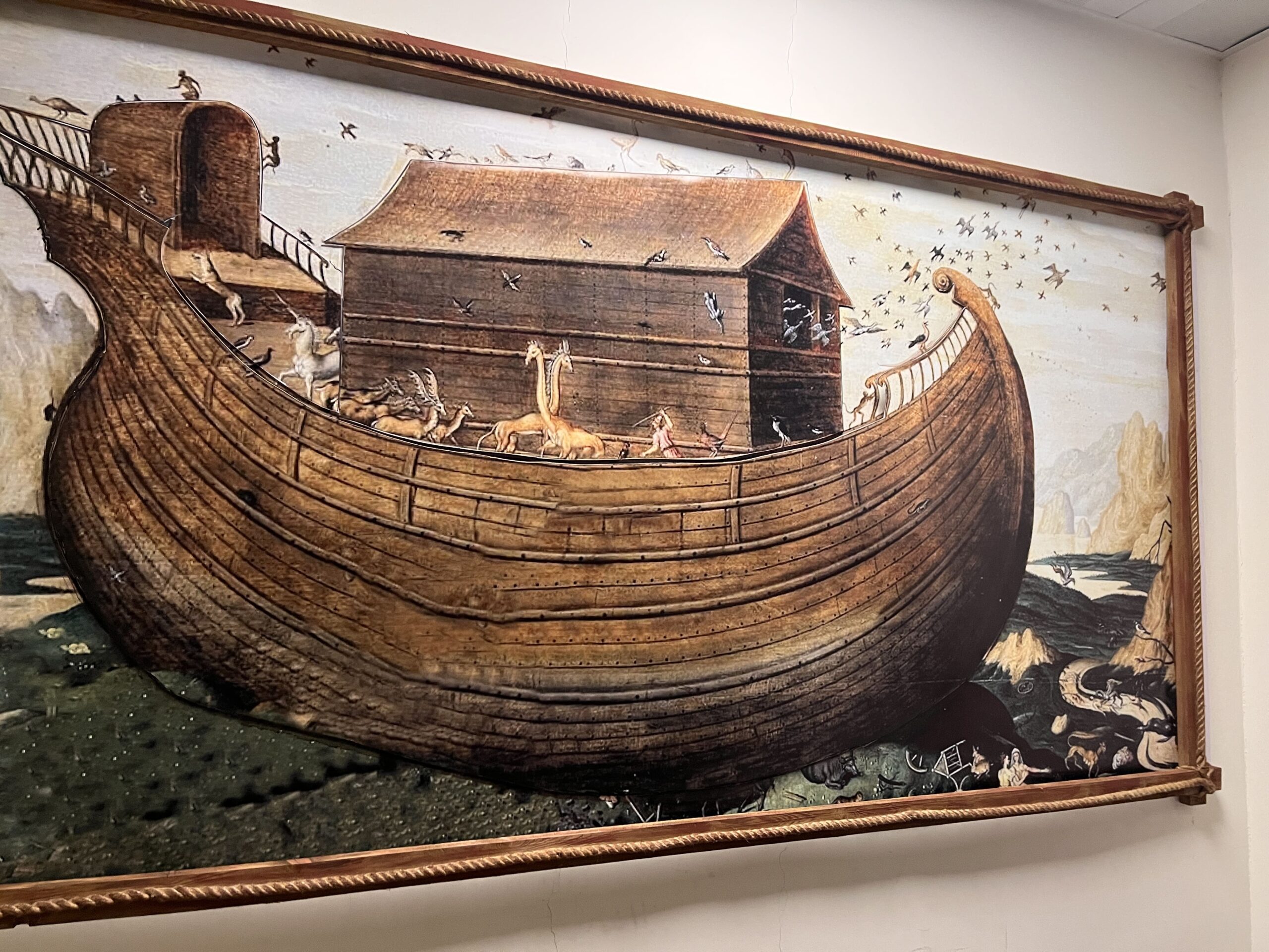 Traditional farming tools display